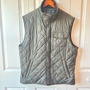 Polo Ralph Lauren Quilted Vest Olive Green Size L‎